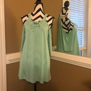 Mint Green Cold Shoulder Top